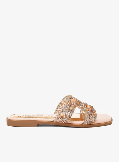 London Rag Rhinestone Detail Cut-Out Flats