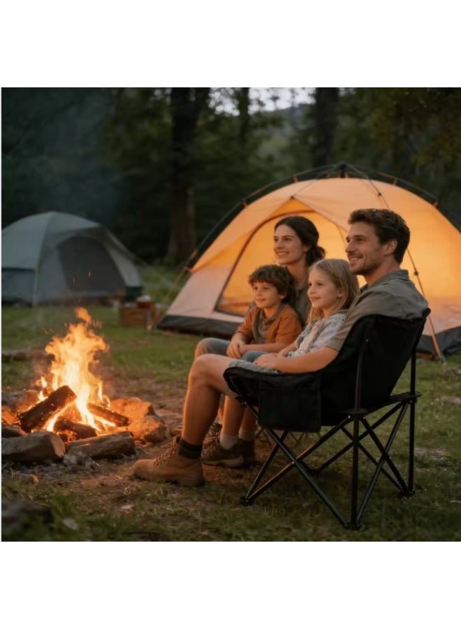 Bombay Folding Camping Chair - Padded and Comfortable (Black) (Multicolor) - Image 4