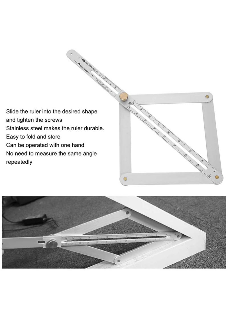 Construction Protractors, Angle Protractor Angle Finder Ruler, Stainless Steel Protractor 0-170° Degrees, Universal Goniometer Angle Finder Tool for Carpenter, Diagonal Ceiling Profiler - Image 3