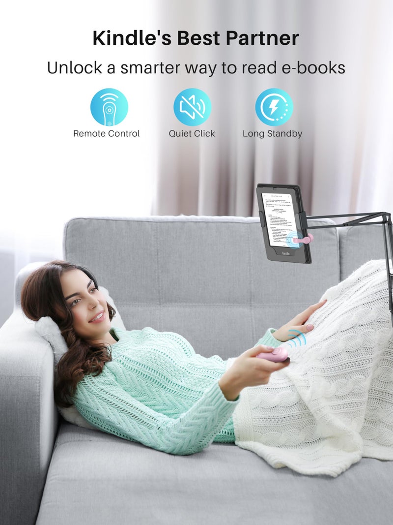 ByteWave Page Turner for Kindle with Case, 2025 New Remote Control Page Turner for Kindle Paperwhite Oasis, Clicker Accessories for Reading Novel/Comic, Compatible with iPhone, Kobo, iPad, Android Tablet-Pink - Image 2