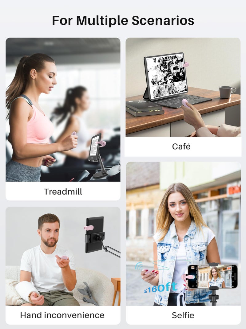 ByteWave Page Turner for Kindle with Case, 2025 New Remote Control Page Turner for Kindle Paperwhite Oasis, Clicker Accessories for Reading Novel/Comic, Compatible with iPhone, Kobo, iPad, Android Tablet-Pink - Image 5