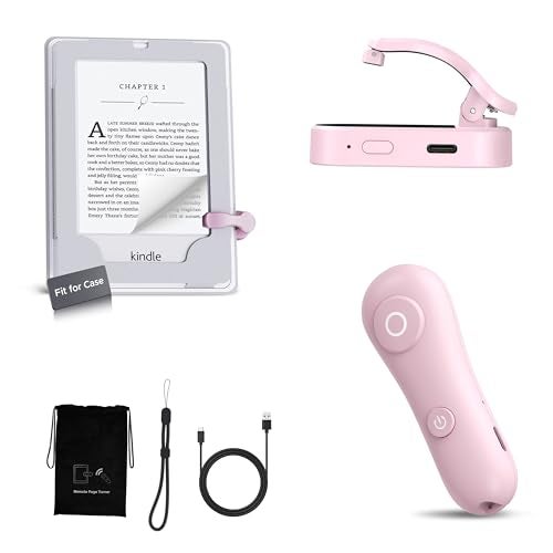 ByteWave Page Turner for Kindle with Case, 2025 New Remote Control Page Turner for Kindle Paperwhite Oasis, Clicker Accessories for Reading Novel/Comic, Compatible with iPhone, Kobo, iPad, Android Tablet-Pink - Image 1