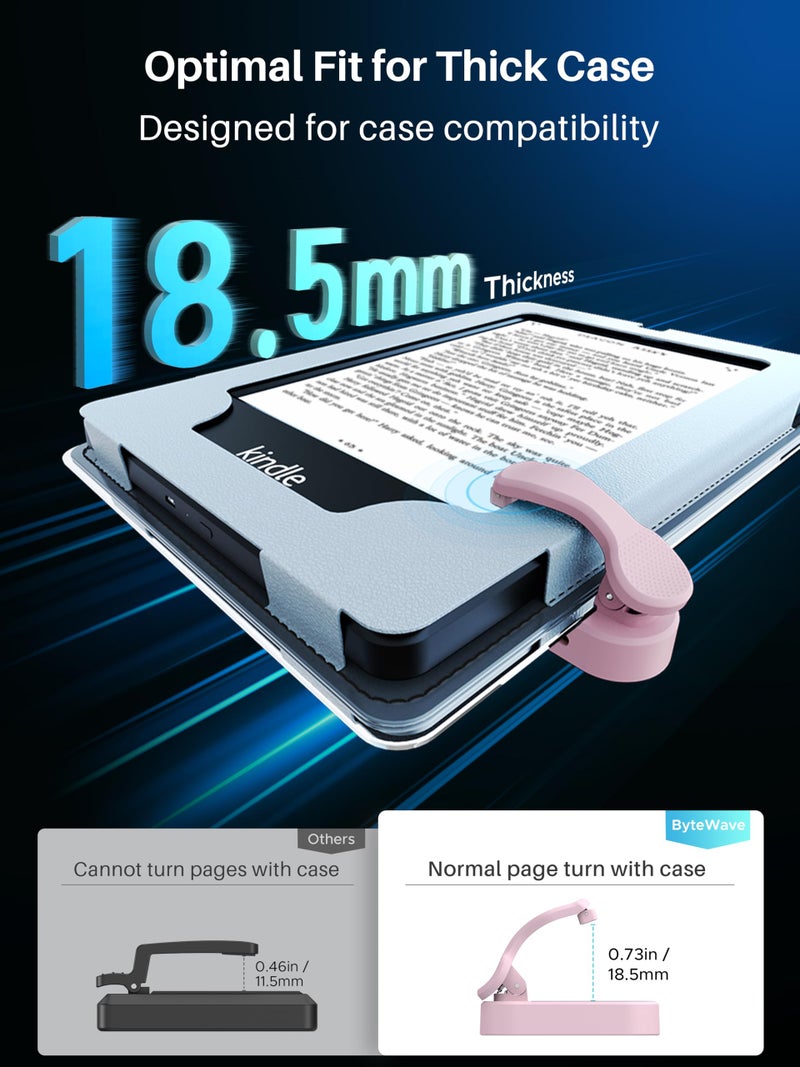 ByteWave Page Turner for Kindle with Case, 2025 New Remote Control Page Turner for Kindle Paperwhite Oasis, Clicker Accessories for Reading Novel/Comic, Compatible with iPhone, Kobo, iPad, Android Tablet-Pink - Image 3