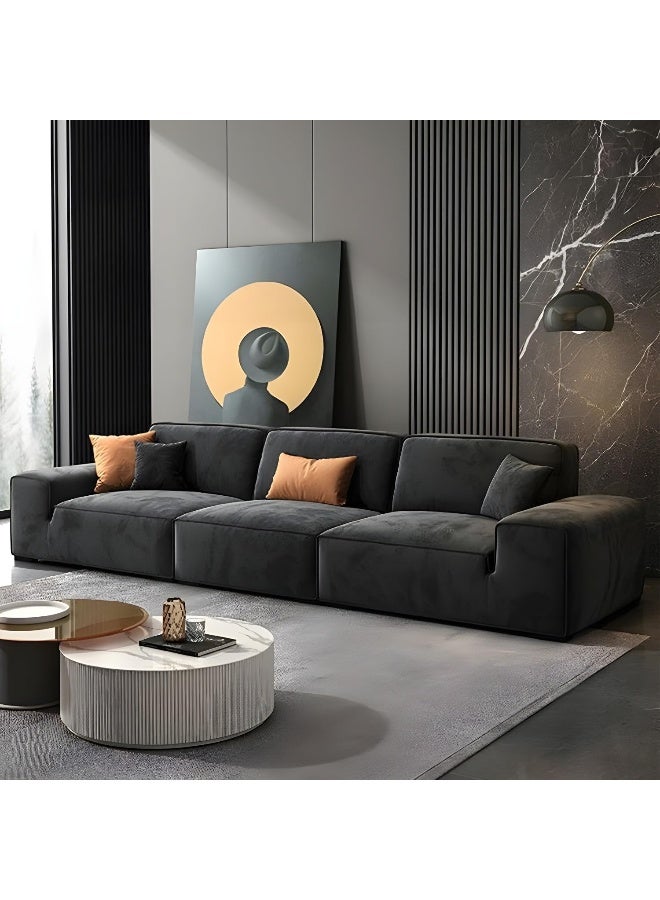 Comfynest 41'' Abrasive Cloth Grey Modern Sofa With Foam Filling And Square Arms - Image 1