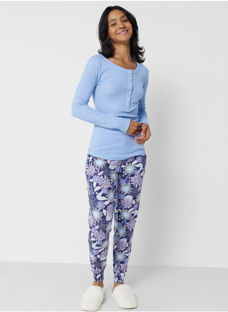 hunkemoller Button Detail Pyjama Top