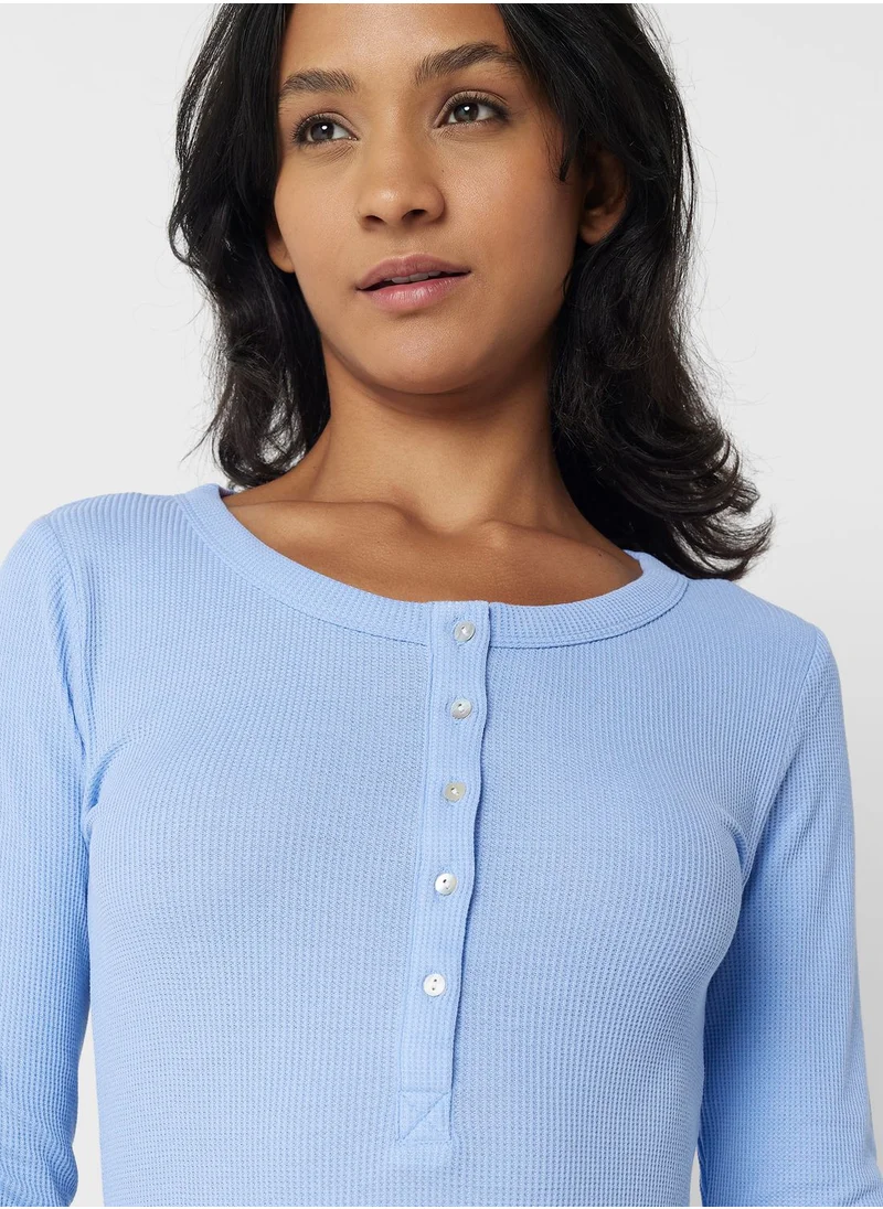 hunkemoller Button Detail Pyjama Top