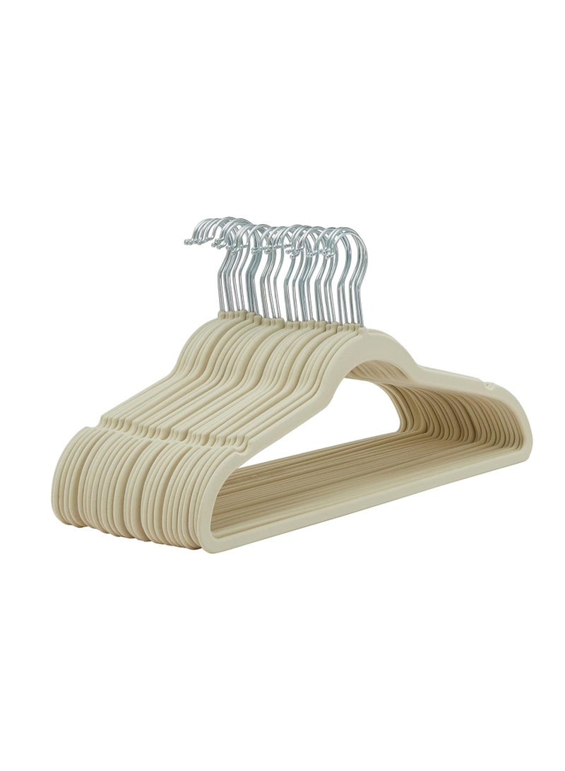 BLOOMING TIME Velvet non-slip Suit Clothes Hangers,360° rotating hook(100pc) - Image 1