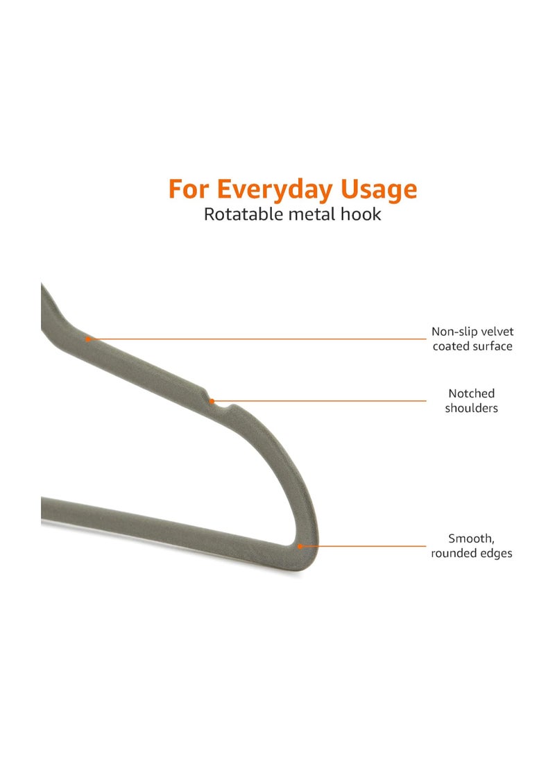 BLOOMING TIME Velvet non-slip Suit Clothes Hangers,360° rotating hook(100pc) - Image 3