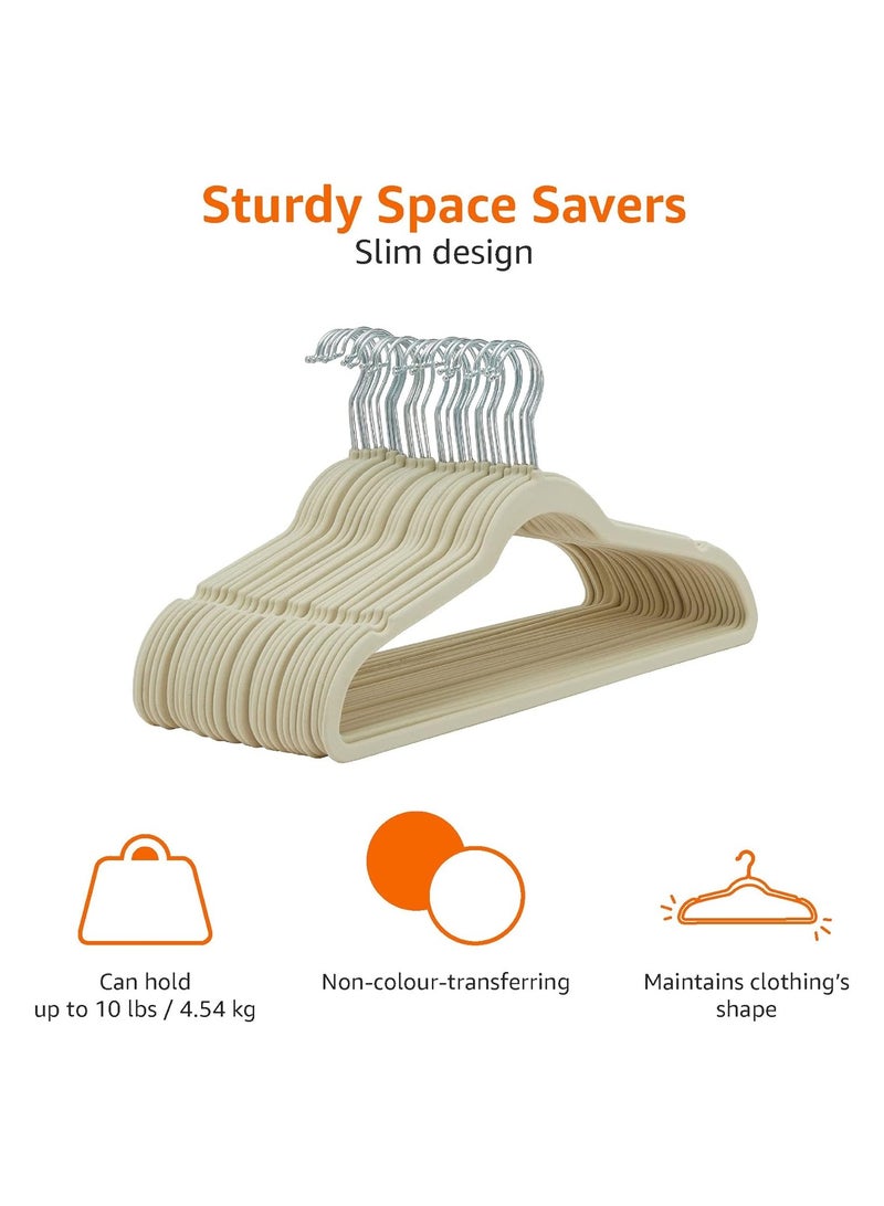 BLOOMING TIME Velvet non-slip Suit Clothes Hangers,360° rotating hook(100pc) - Image 2