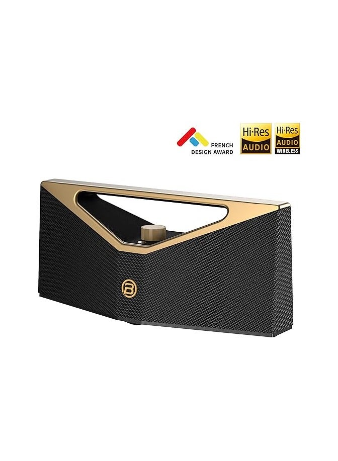 بوغاني BUGANI Brief Pro Portable Bluetooth Speaker 160W, Hi-Res Audio, 12H Playtime, Loud Speaker with Subwoofer for Jazz, Outdoor Speaker for Camping, Beach, Party, Golden - Image 2