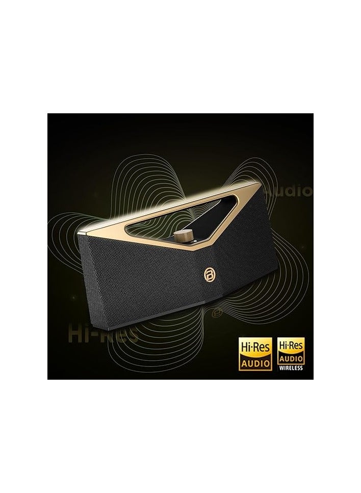 بوغاني BUGANI Brief Pro Portable Bluetooth Speaker 160W, Hi-Res Audio, 12H Playtime, Loud Speaker with Subwoofer for Jazz, Outdoor Speaker for Camping, Beach, Party, Golden - Image 4