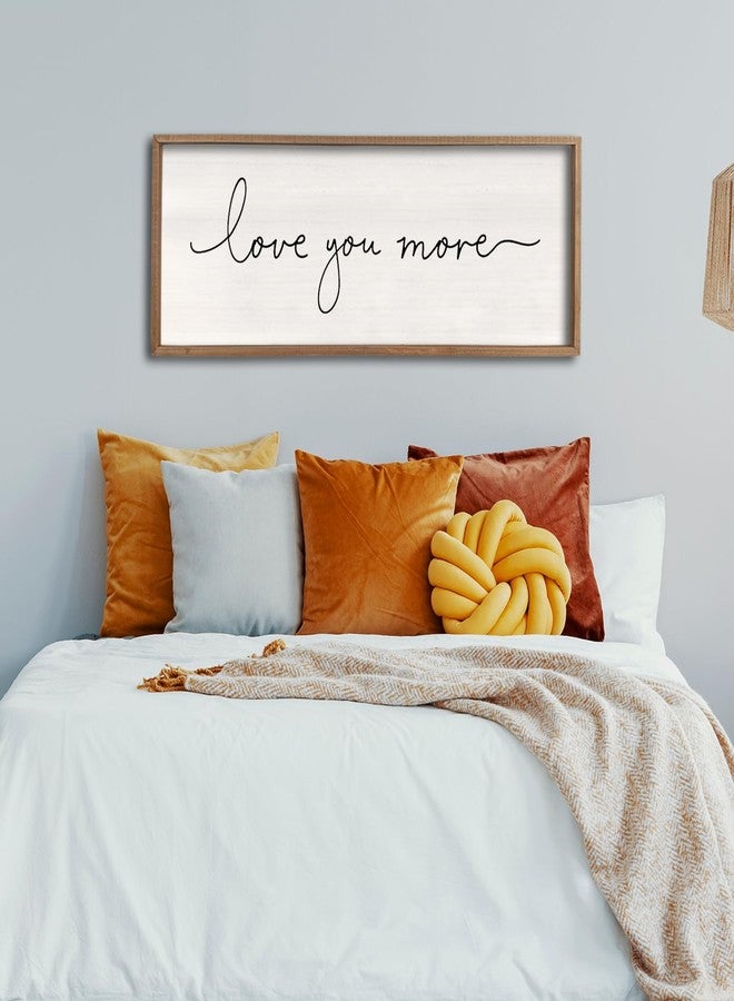 comurdyo Love You More Sign 40''×15'' Master Bedroom Above Over Bed Wall Decor Modern Farmhouse Large Vintage Wood Framed Hanging Over Bed Bedside Wall Art (Wood) - Image 4