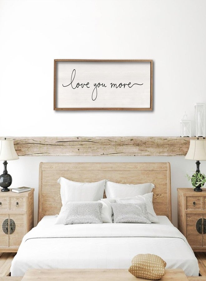 comurdyo Love You More Sign 40''×15'' Master Bedroom Above Over Bed Wall Decor Modern Farmhouse Large Vintage Wood Framed Hanging Over Bed Bedside Wall Art (Wood) - Image 3