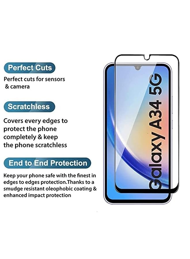 PROMASS Samsung Galaxy A34 Tempered Glass Screen Protector full Glue Edge to Edge Screen Glass Anti-shatter 9H Hardness Scratch Proof Compatible for Samsung Galaxy A34 5G - Image 4