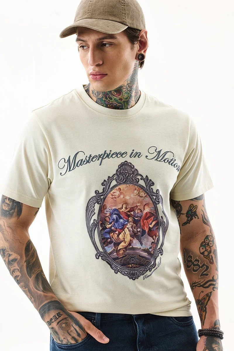 سنيتش تيشيرت أوف وايت قطني بتصميم عصري