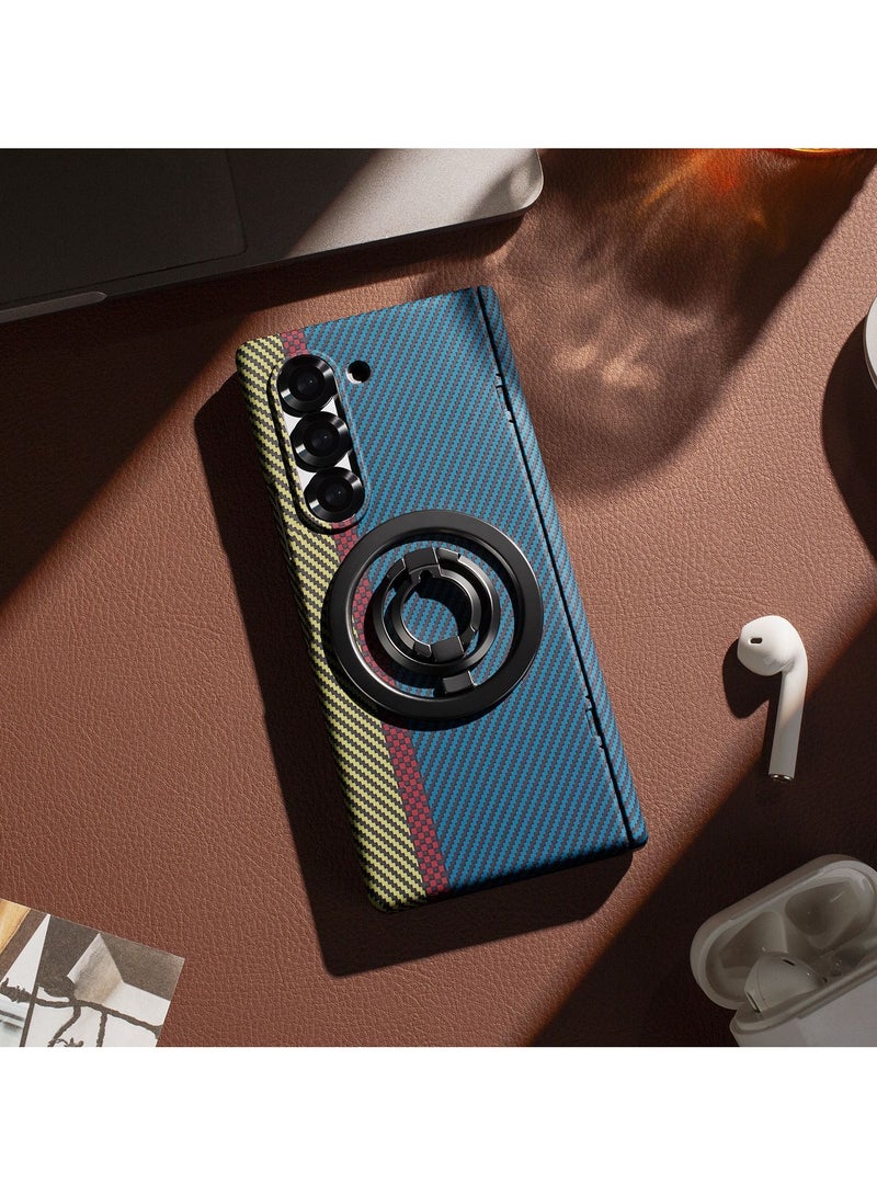 عام "غطاء ألياف كربون لسامسونج Z Fold7 - حافظة مغناطيسية دوارة مع حماية مدمجة للشاشتين، مقاومة للسقوط مع دوران 360°"