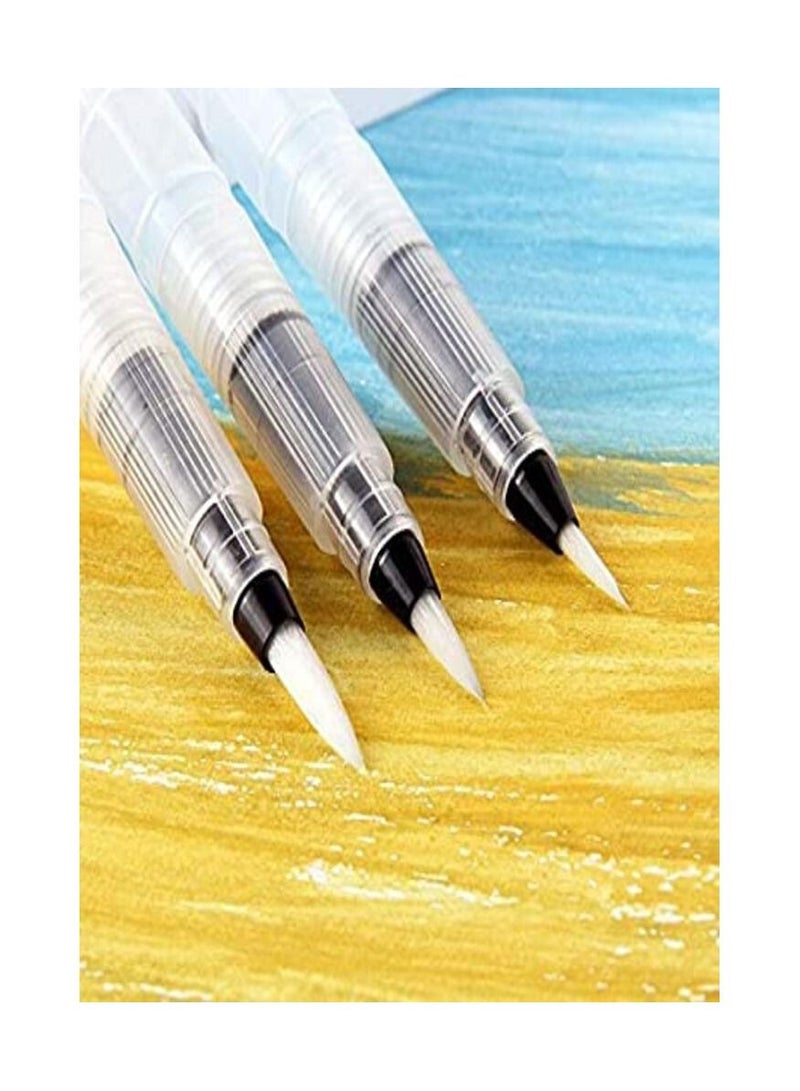 قلم فرشاة طلاء للفنان للرسم بالألوان المائية ، أقلام الرصاص القابلة للذوبان في الماء ، أقلام التحديد ، الألوان الصلبة أو الصباغ المسحوق ، 3 قطع / مجموعة - Image 1