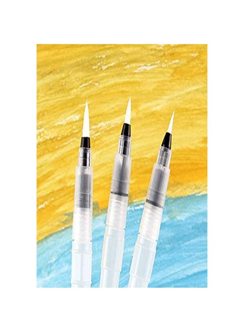 قلم فرشاة طلاء للفنان للرسم بالألوان المائية ، أقلام الرصاص القابلة للذوبان في الماء ، أقلام التحديد ، الألوان الصلبة أو الصباغ المسحوق ، 3 قطع / مجموعة - Image 3