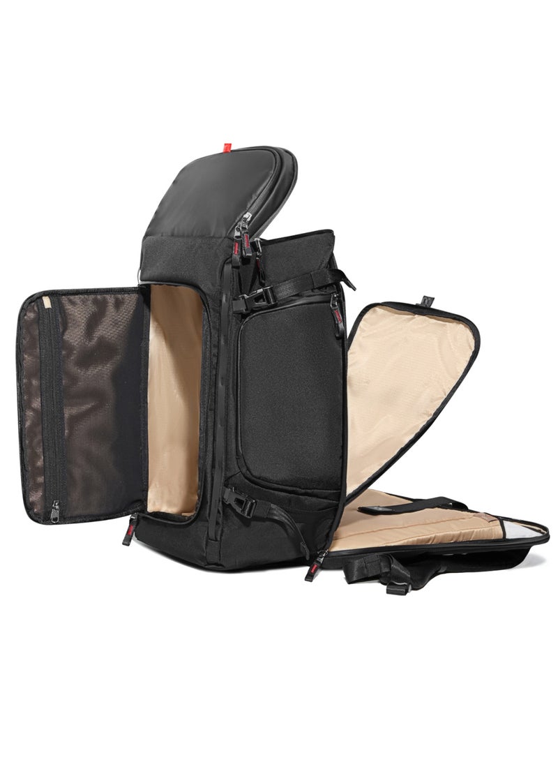 Inateck 42L Travel Laptop Backpack Water Resistant Carry On Backpack with RFID Pocket & AirTag Compartment Black - Image 2