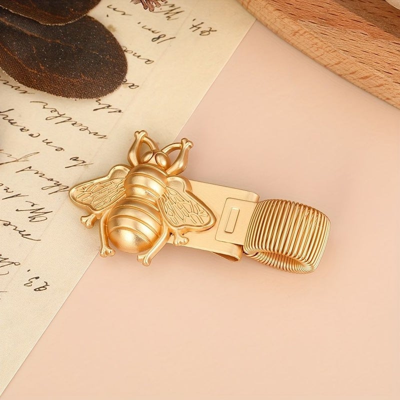 Bronze Cicada Insect Metal Pen Holder With Spring Clip For Journal Office - Image 1