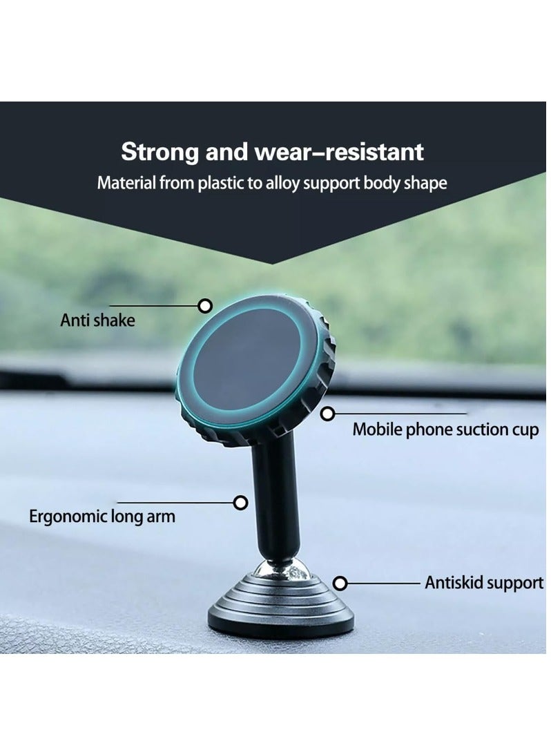 ACLIX Car Home Mobile Phone Magnetic Bracket Strong Magnetic Double Ball Instrument Panel Navigation Bracket (Black) - Image 2