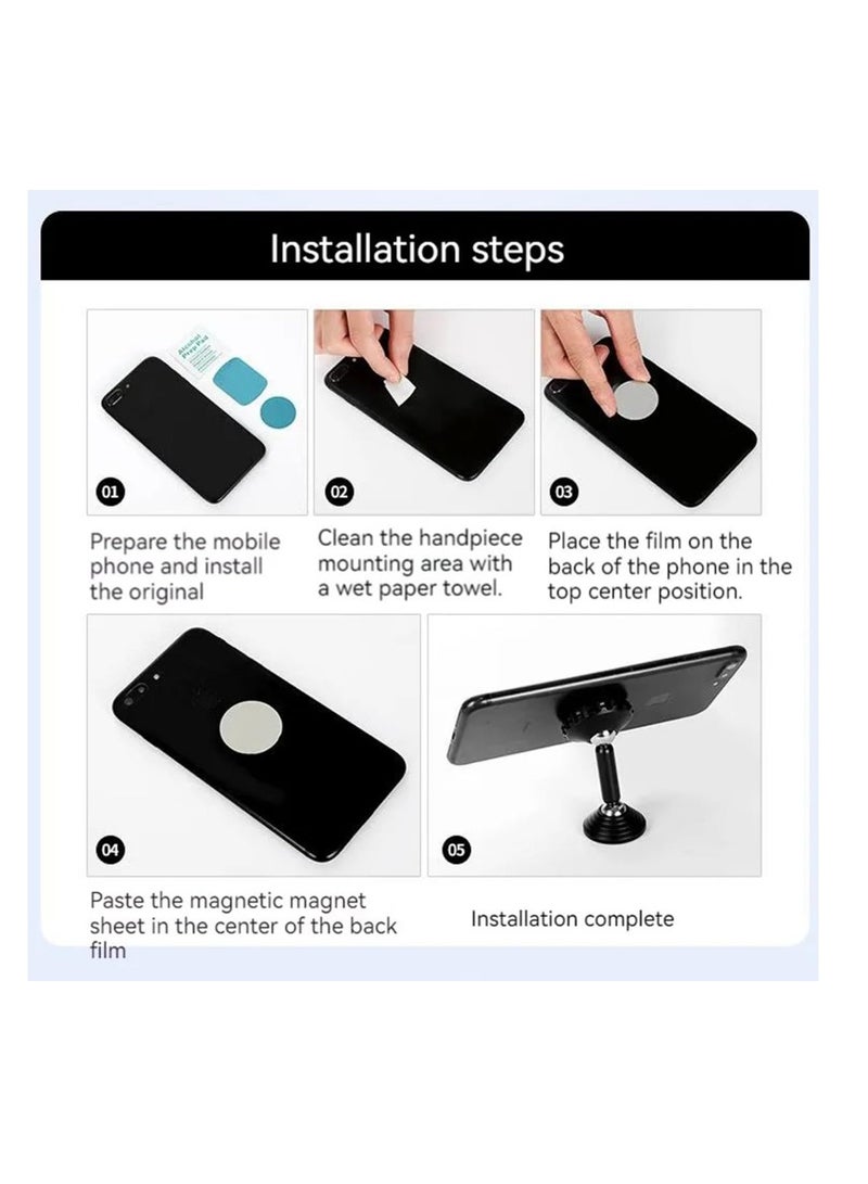 ACLIX Car Home Mobile Phone Magnetic Bracket Strong Magnetic Double Ball Instrument Panel Navigation Bracket (Black) - Image 5