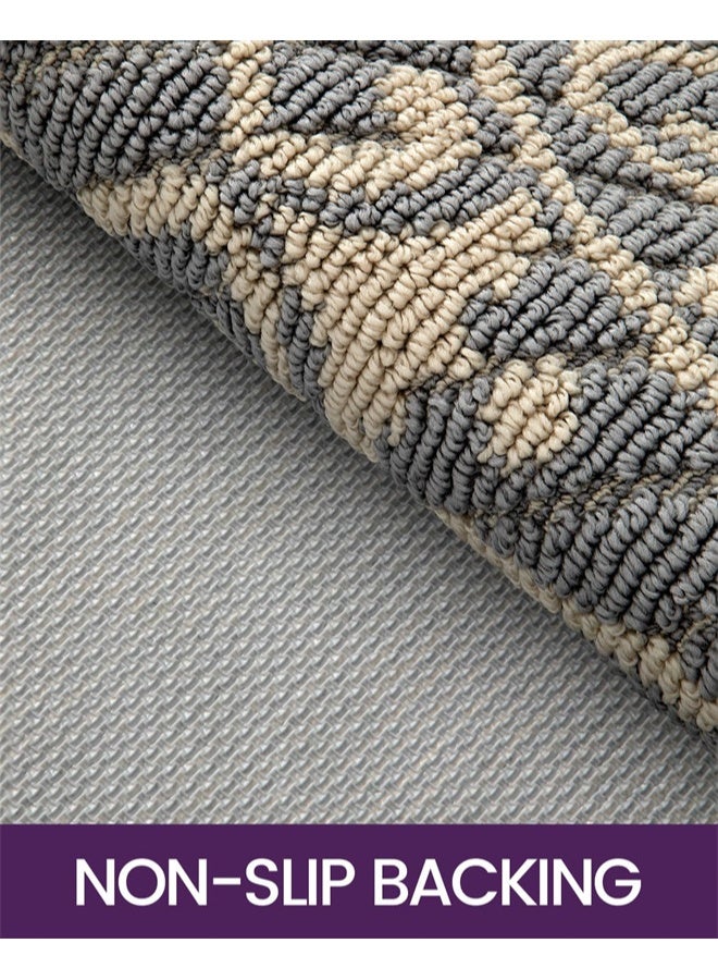 HOMESTAR Door Mat, Indoor Rugs for Entryway, Floor Mats, Inside Doormat Front, Non Slip, Washable, 50 x 80 cm, Grey - Image 5