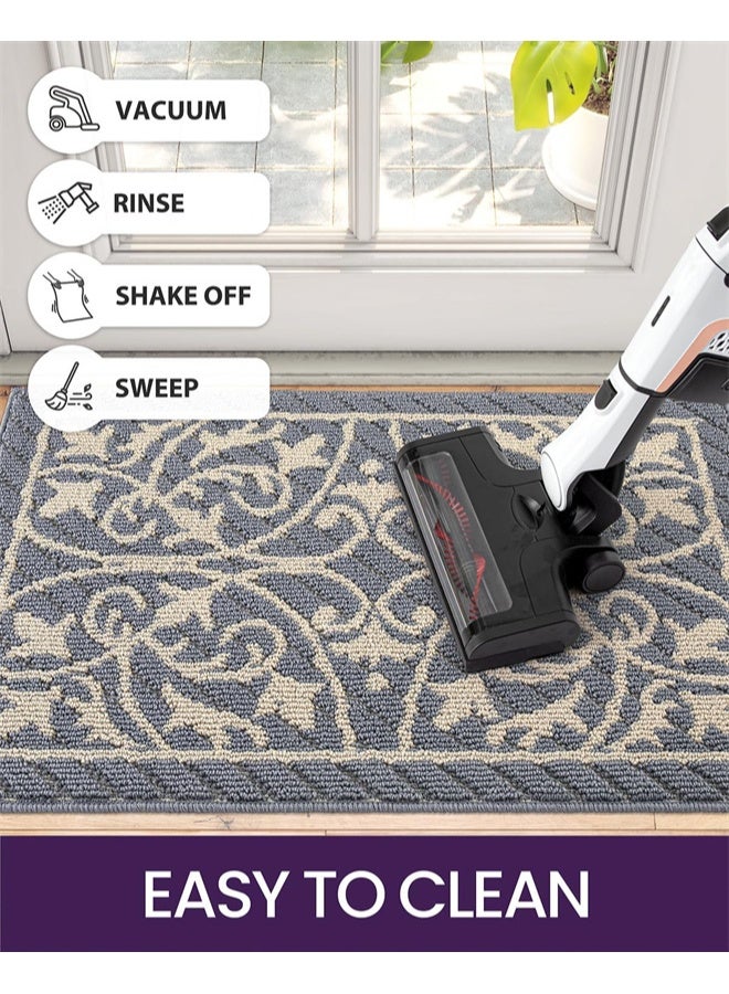 HOMESTAR Door Mat, Indoor Rugs for Entryway, Floor Mats, Inside Doormat Front, Non Slip, Washable, 50 x 80 cm, Grey - Image 3