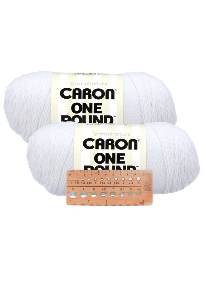 CARON One Pound Yarn 2 Pack With Pattern Cards In Color (White) - Image 1