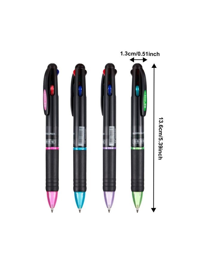 Jovitec 24 Pack Multicolor Ballpoint Pens 4In1 0.7 Mm Colored Retractable Ballpoint Pens For Office School Supplies Students Gift Kids Party Favors - Image 2