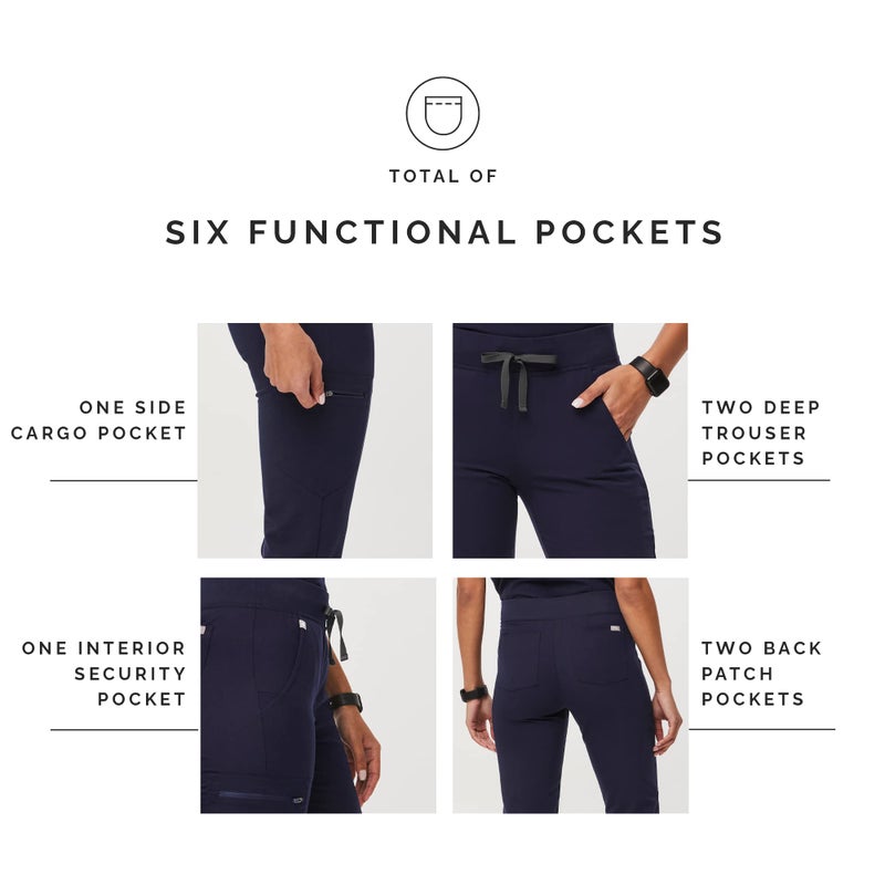 FIGS Zamora Jogger Style Scrub Pants for Women - Navy, S - Image 5