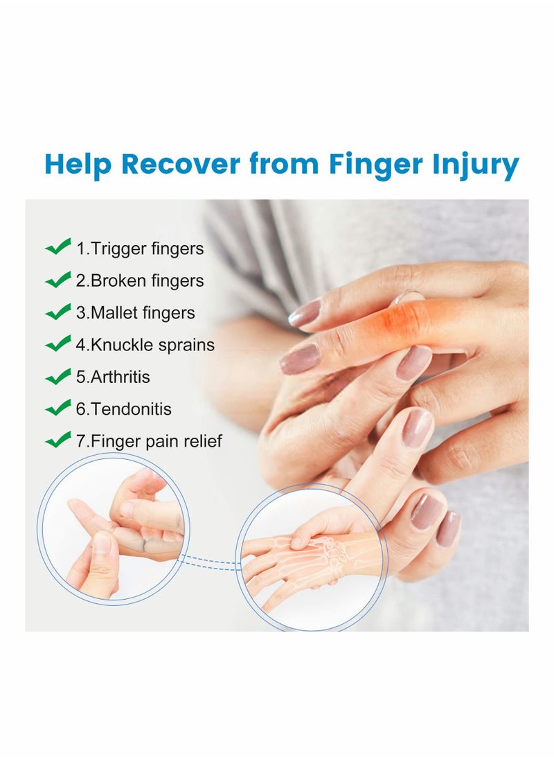SYOSI Finger Splint, Set of 2 Trigger Finger Brace with 10 Nylon Sleeves for Finger Pain Relief and Sport Injuries, Swelling Tendon Release Relieving Finger Stiffness and Sprained Knuckles  - Image 2