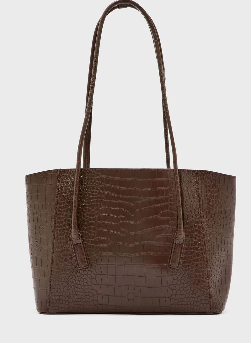 ELLA Long Strap Croc Tote Bag