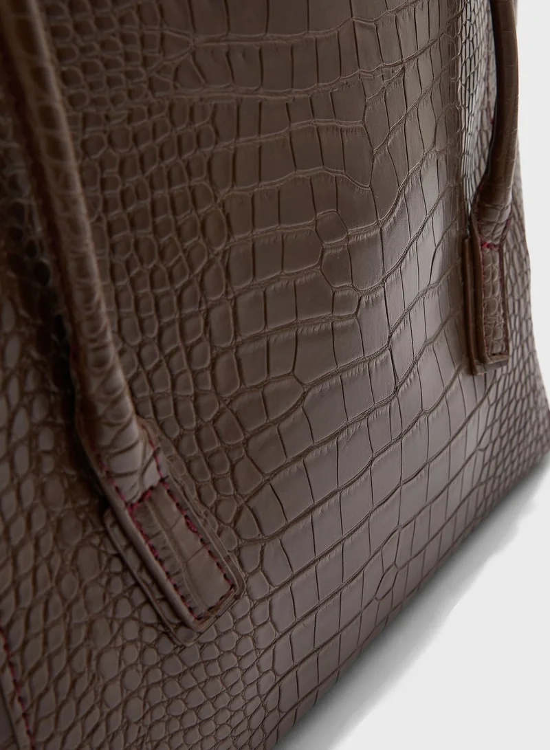 ELLA Long Strap Croc Tote Bag