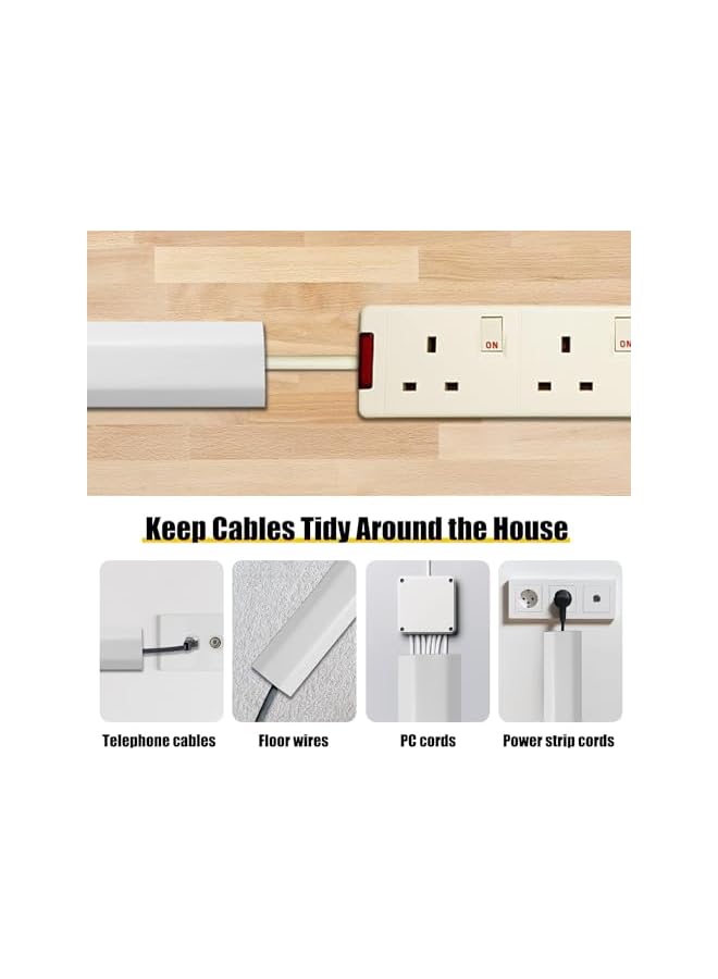 promass 6.5FT Floor Cable Cover,Electrical Floor Cord Covers for Wires on Floor,Cord Protector Floor,Hide Cords on Floor,Wire Cover for Floor,Floor Cable Management (Medium- 6.5Feet, White) - Image 5