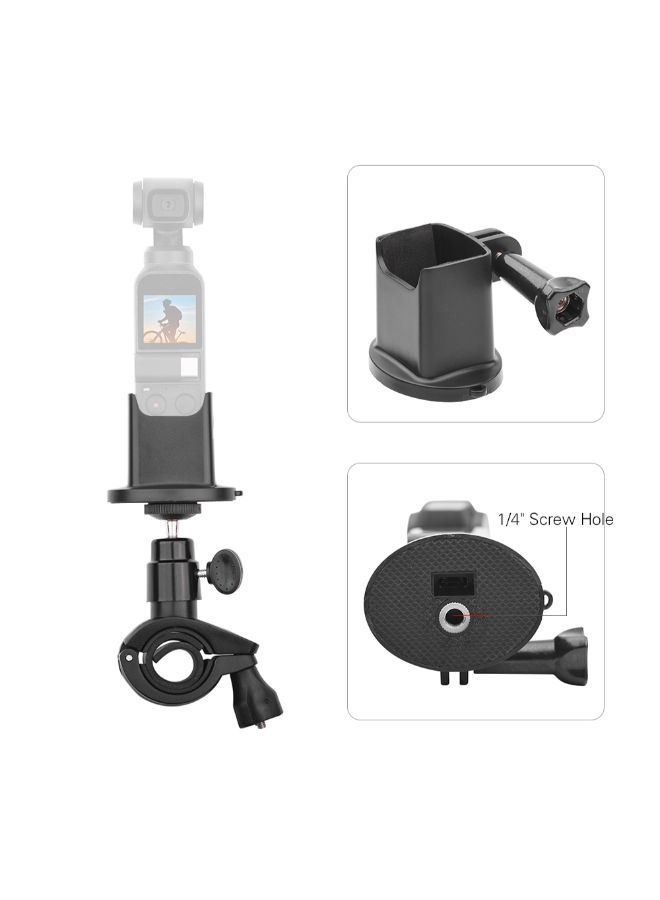NIBEMINENT Bicycle Handlebar Mount Clamp Holding Bracket With Base Adapter Black - Image 2