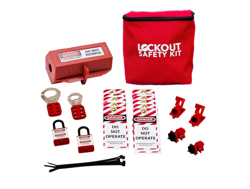 Zing Green Products 7147 Electrical Lockout Tagout Kit with Plug Lockout, Hasps, Safety Padlock, Lockout Tags, and Universal Circuit Breaker Lockout Devices - Image 1