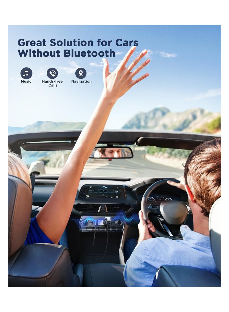 Bluetooth 5.3 Receiver HiFi Deep Bass Sound AUX Adapter for Car 3.5mm Jack Kit with Built in Microphone Input Home Stereo Wired Headphones Hands Free Call Dual Connection - Image 4