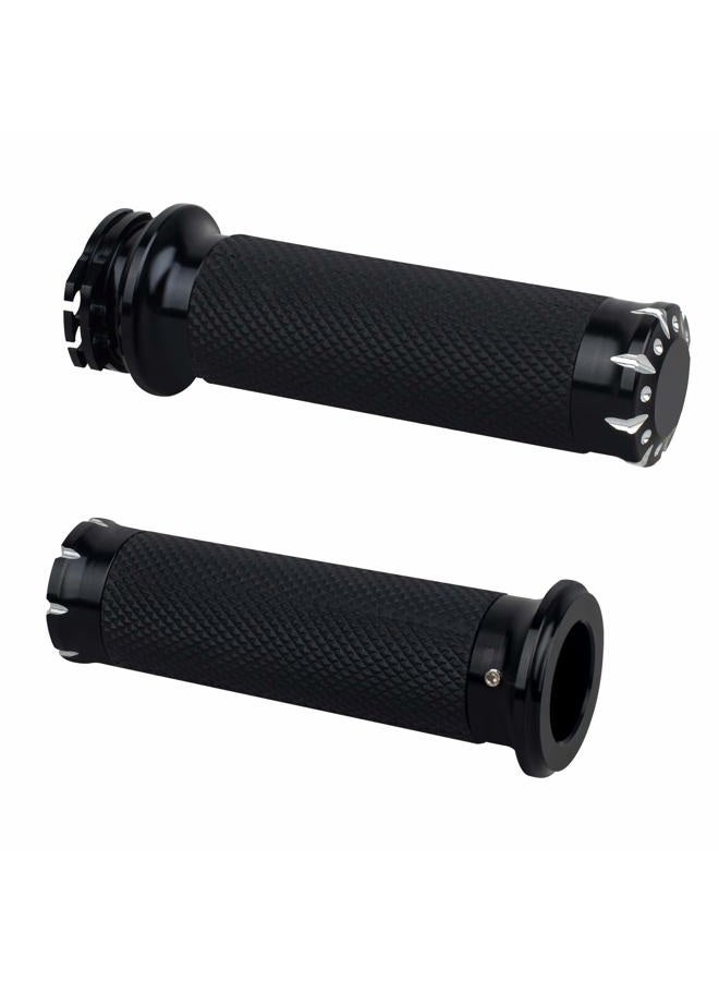 NTHREEAUTO Handlebar Hand Grips Motorcycle Throttle Grip for 1" / 25mm Handle Bars Universal Compatible with Harley Dyna Sportster 883 1200 Road Electra Glide Softail Touring - Image 1