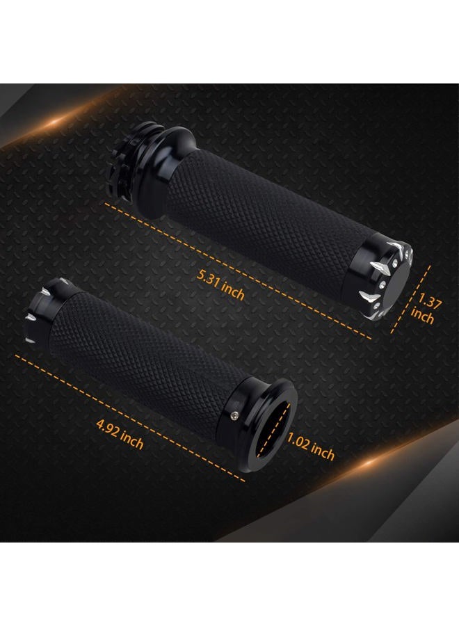 NTHREEAUTO Handlebar Hand Grips Motorcycle Throttle Grip for 1" / 25mm Handle Bars Universal Compatible with Harley Dyna Sportster 883 1200 Road Electra Glide Softail Touring - Image 5