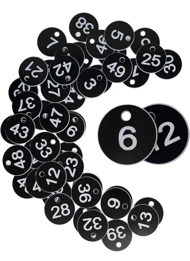 Plastic Id Number Tags Engraved Tags Key Tags Without Key Rings For Locker Dorm Hotel Bar Restaurant Club Restaurant Table Numbers 1 50 Black