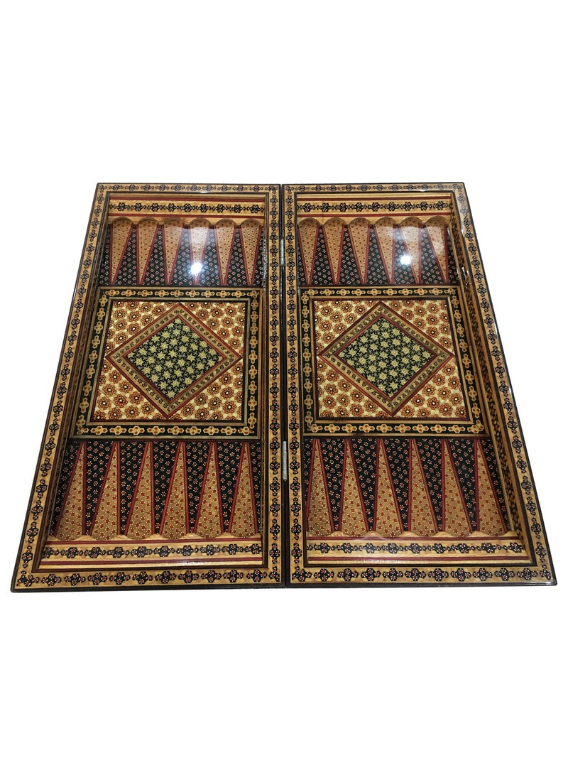 MARGOUN طقم شطرنج كاتم الفارسي اليدوي مع قطع الطاولة والحجر الرخامي – تحفة خالدة 50x50 سم - Image 3