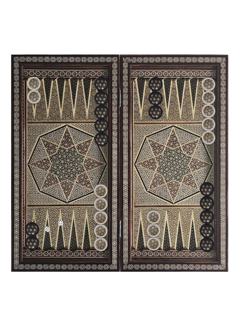 MARGOUN طقم شطرنج كاتم الفارسي اليدوي مع قطع الطاولة والحجر الرخامي – تحفة خالدة 50x50 سم - Image 3