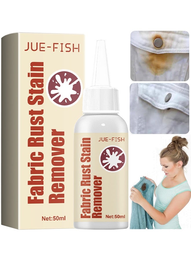 JUE FISH Fabric Rust Stain Remover, Strong Waterless Cleaner For Clothes, Emergency Stain Rescue And Laundry Cleansing Agent, Quick Dirt Spot Stain Rust Yellow Remover, Effective Rust And Stain Remover For Garments, 50ml - Image 1