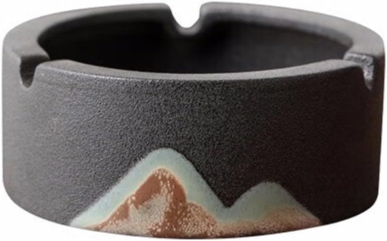 Ceramic Ashtray Round Portable for Outdoor Home Office Bar Cafe Hotel Decoration Color A - Image 2