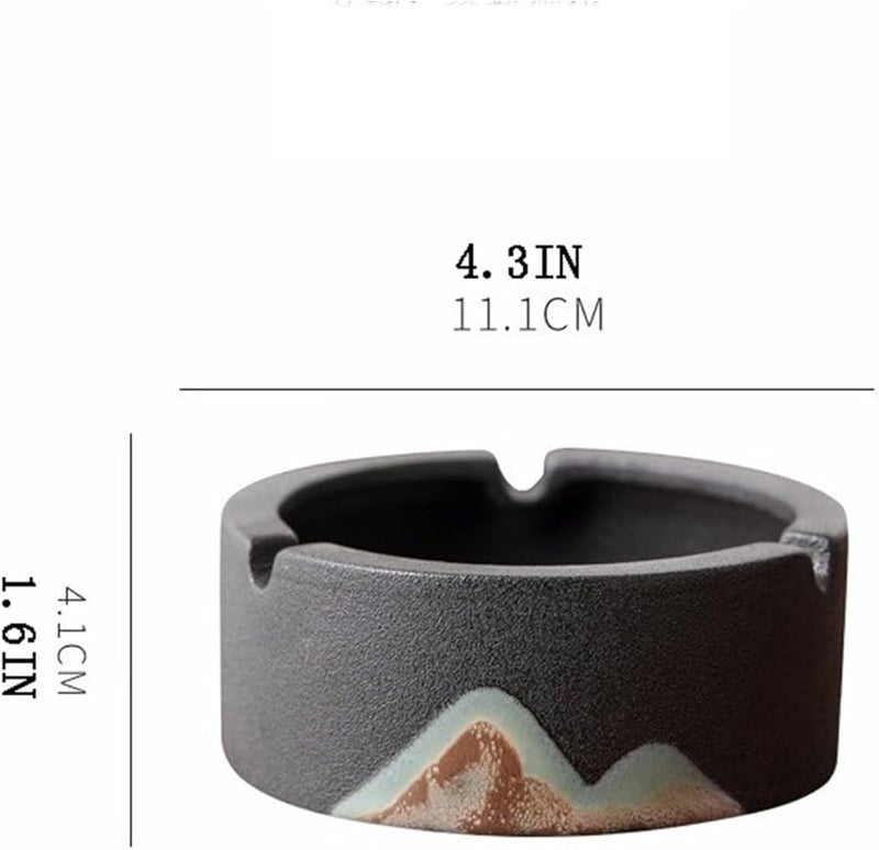 Ceramic Ashtray Round Portable for Outdoor Home Office Bar Cafe Hotel Decoration Color A - Image 3