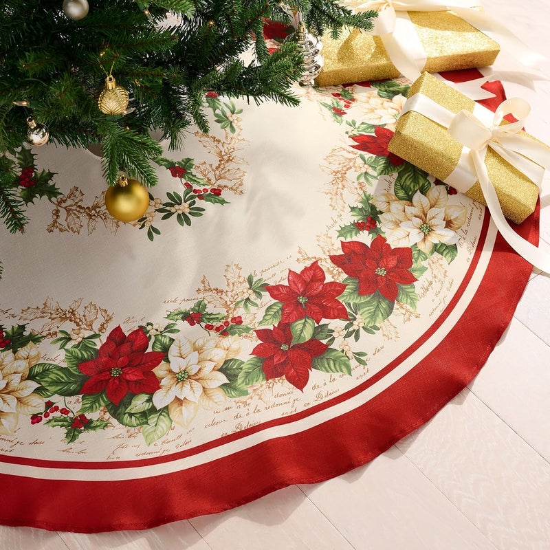 إلرين تنورة شجرة عيد الميلاد/العطلات الشتوية بألوان الأحمر والأبيض من Elrene Home Fashions، مقاس 48" × 48"، متعددة الألوان - Image 3