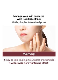 numbuzin No.3 Tingle-Pore Softening Sheet Mask 4ea | Pore Tightening Care, Bumpy Skin, Face Mask Pack, At-Home Facial Spa Treatment | Korean Skin Care for Face, 4ea/box  - Image 2