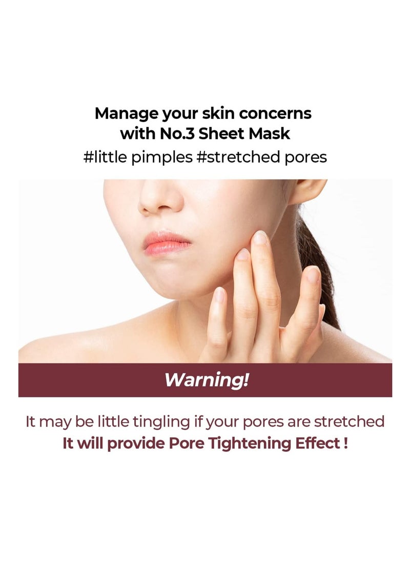 numbuzin No.3 Tingle-Pore Softening Sheet Mask 4ea | Pore Tightening Care, Bumpy Skin, Face Mask Pack, At-Home Facial Spa Treatment | Korean Skin Care for Face, 4ea/box  - Image 2