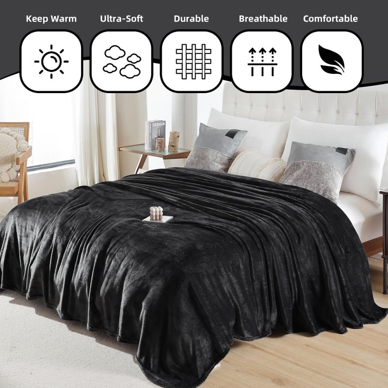 USERF Fleece Blanket Throw  Soft Fluffy Throw Blanket for Couch Bed Travel Camping  Cozy Fuzzy Lightweight Luxury Plush Microfiber Blanket Thick Warm 300 GMS  50x60 inches - Image 2
